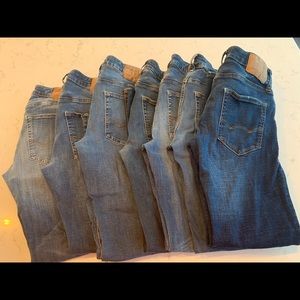 7 Pairs AE Next Level Flex Straight Leg Jeans